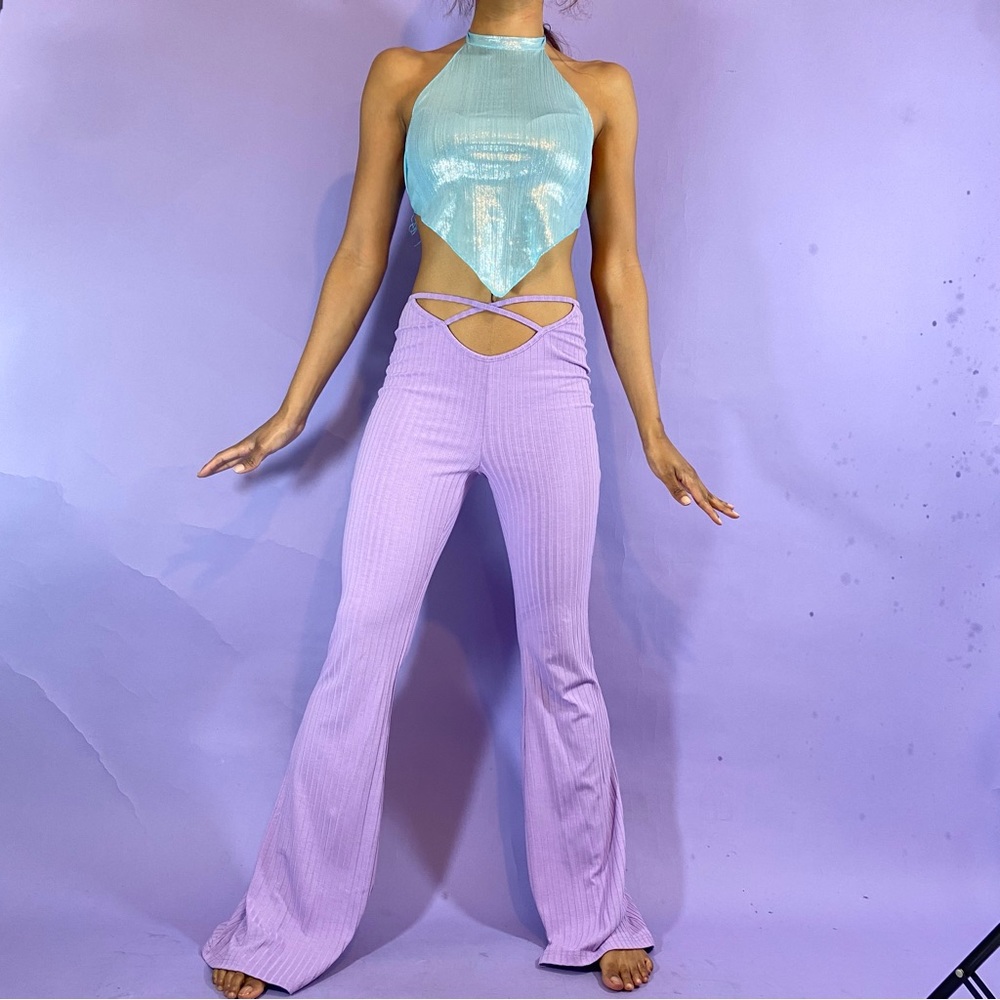 Criss Cross Flared Leg Pant